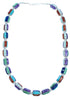 Southwest Multicolor Sterling Silver Inlay Bead Necklace DX117803
